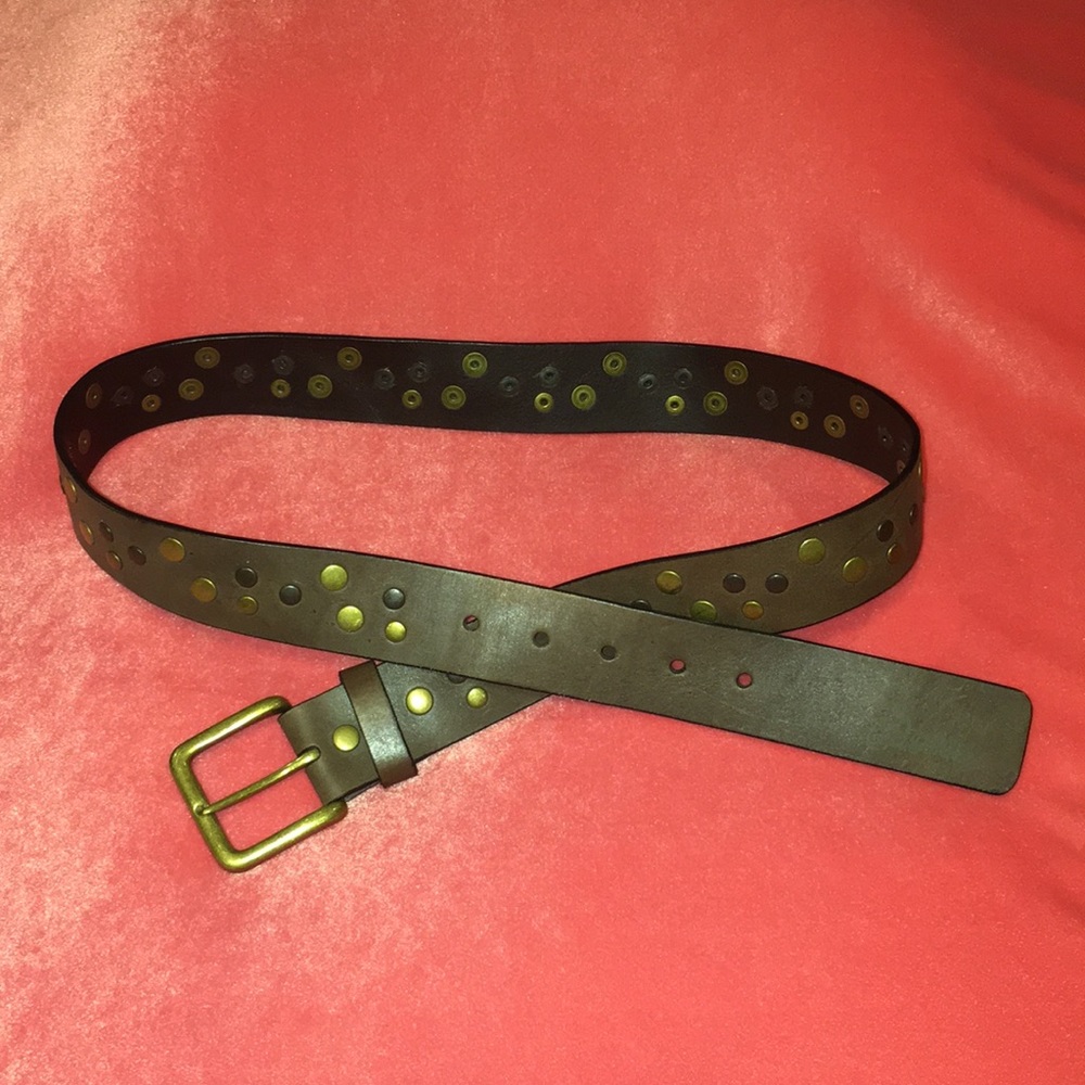 NWOT VANS Unisex Brown Leather Studded Belt